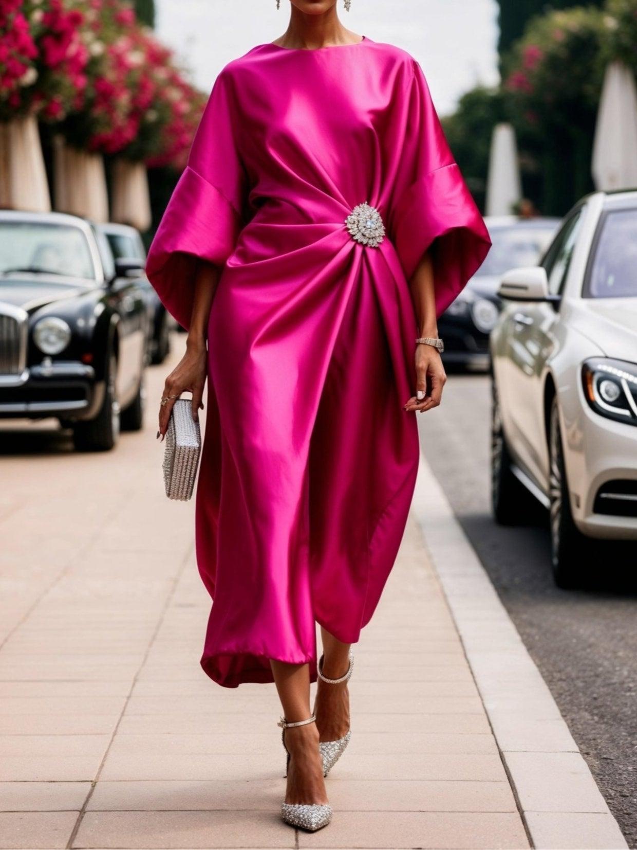Odessa – Shiny Satin Long Dress