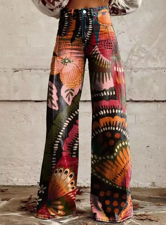 Ashley - Printed Wide-Leg Pants