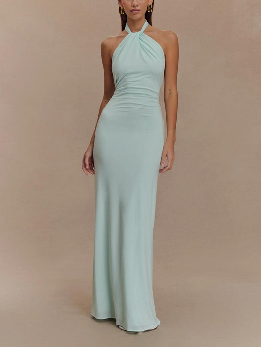 Selene – Slinky Halter Maxi Dress