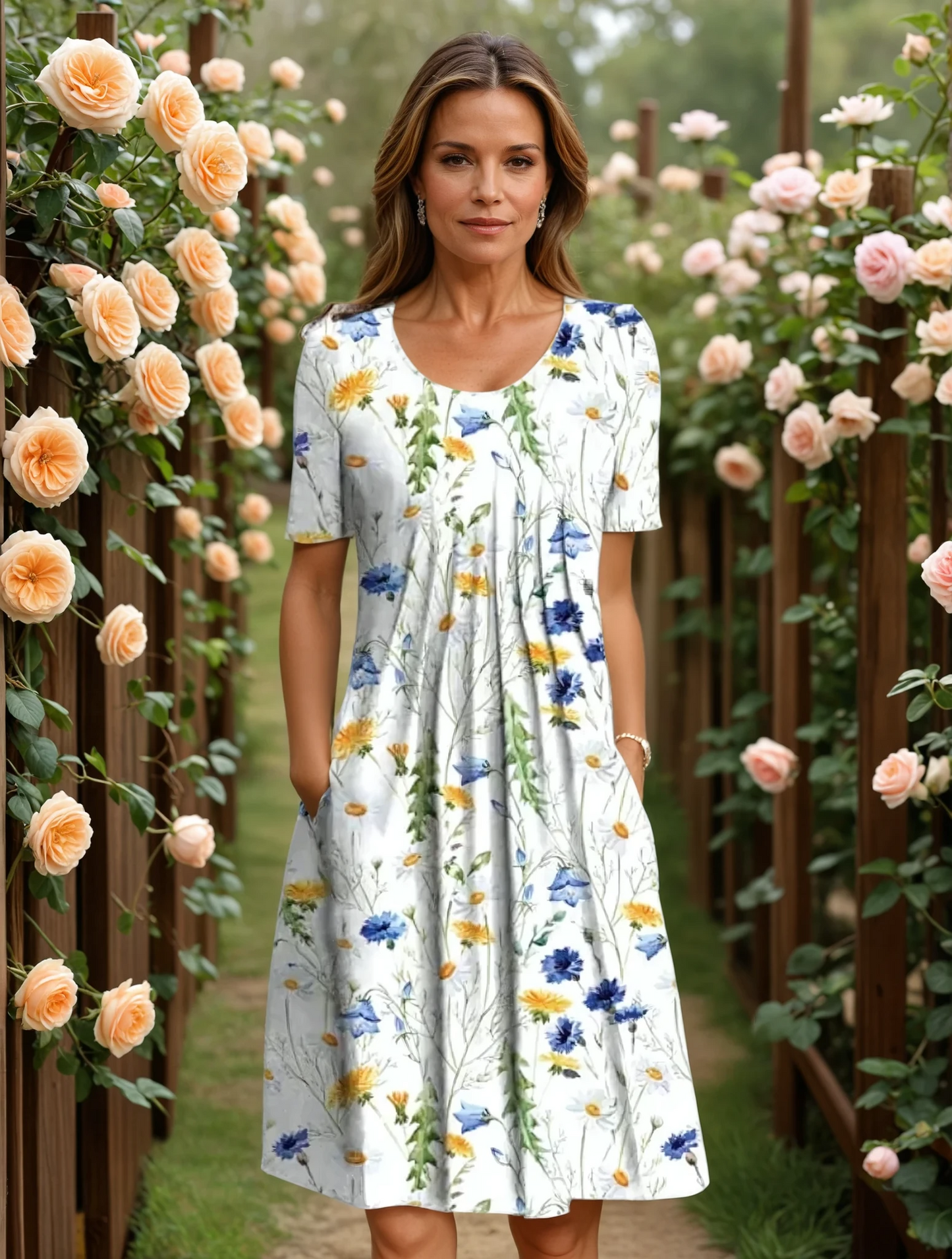 Aureva – Elegant Draped Midi Dress