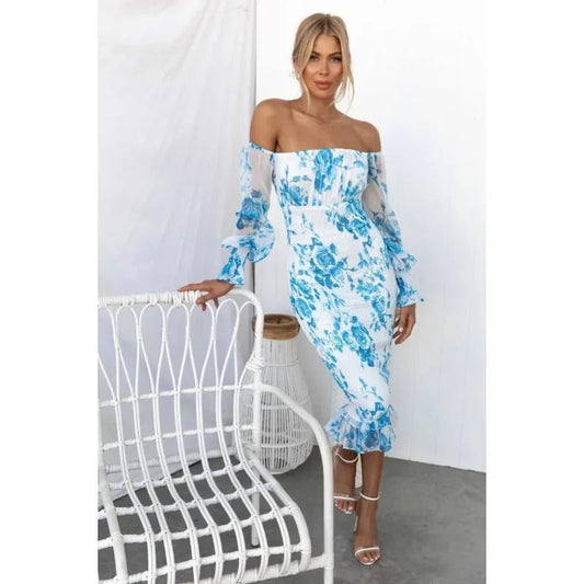 Sable | Off-Shoulder Patterned Tube Dress