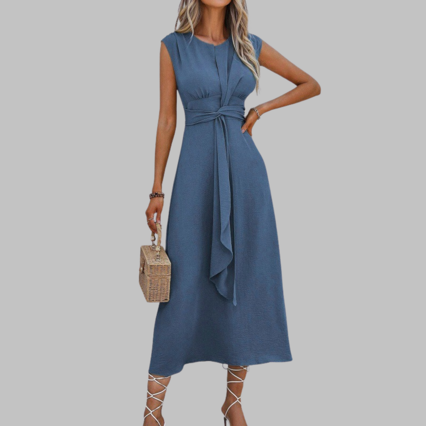 Seraphina – Elegant Sleeveless Round Neck Maxi Dress