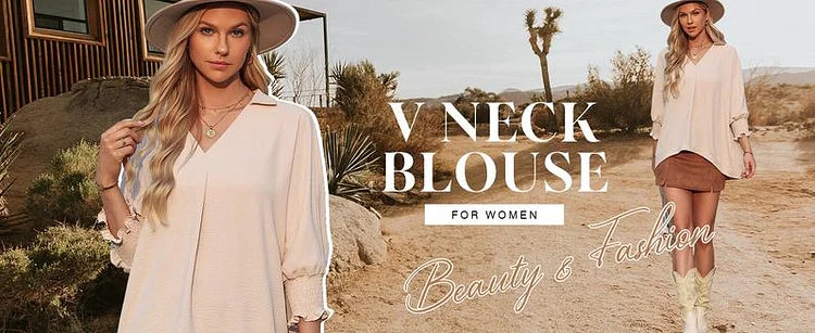 Talyra – Casual Oversized V-Neck Tunic Top