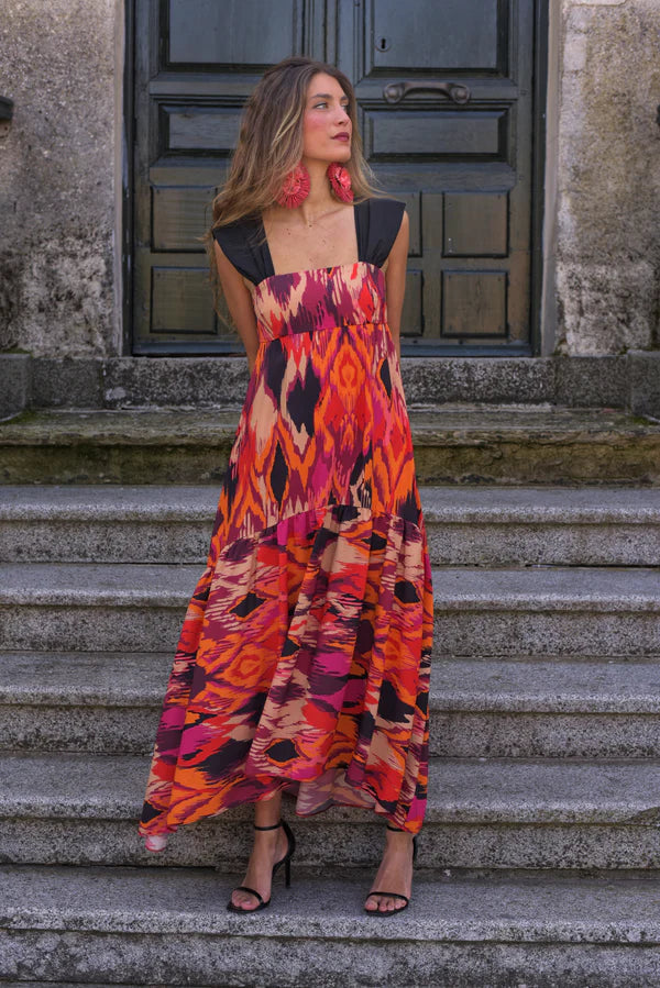 Virelle – Elegant Long Printed Dress