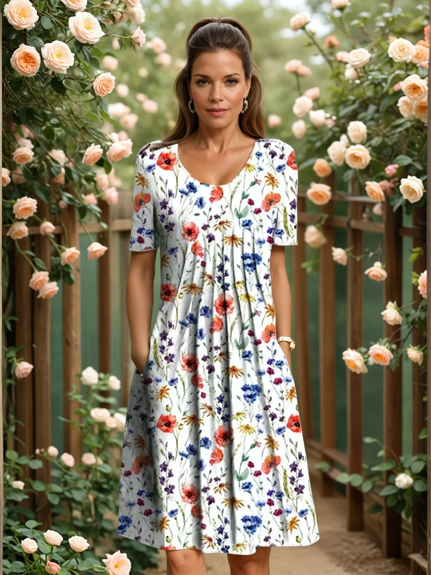 Aureva – Elegant Draped Midi Dress