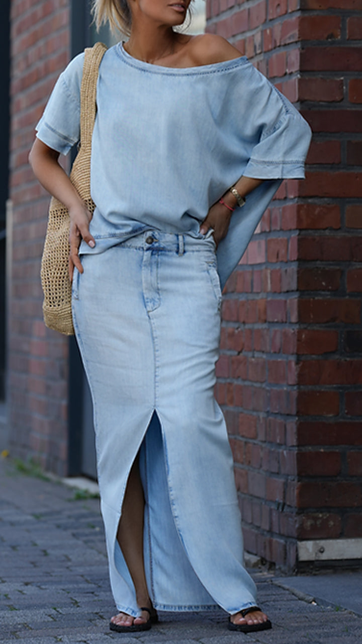 Camille | Off-Shoulder Top & A-Line Skirt Set