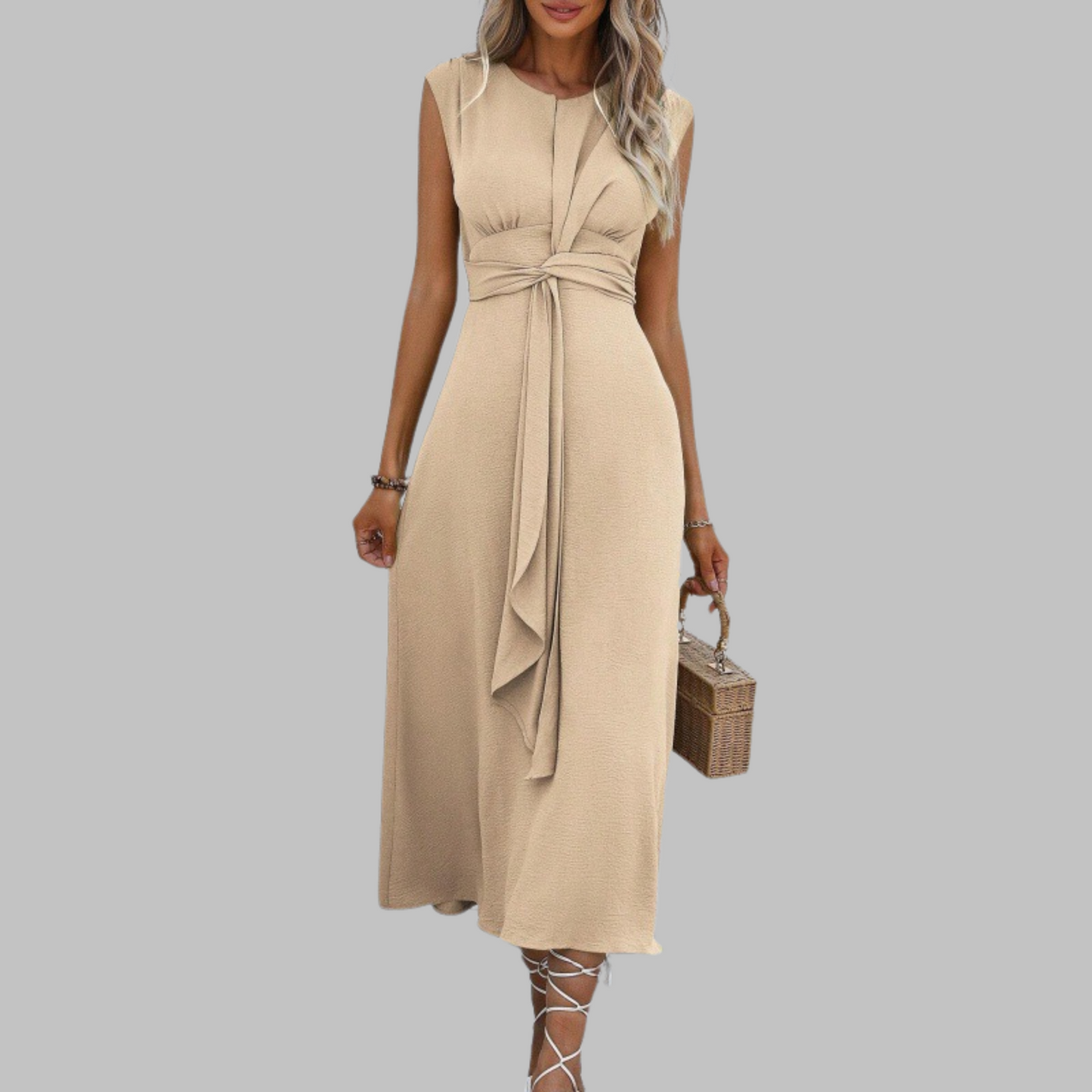 Seraphina – Elegant Sleeveless Round Neck Maxi Dress