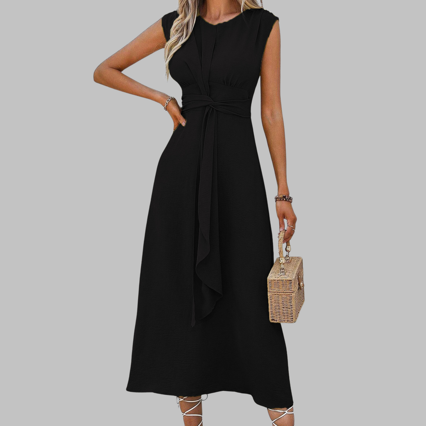 Seraphina – Elegant Sleeveless Round Neck Maxi Dress