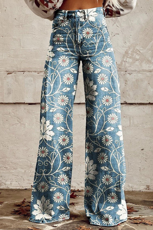 Ashley - Printed Wide-Leg Pants