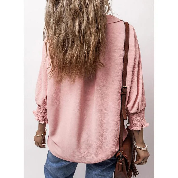 Talyra – Casual Oversized V-Neck Tunic Top