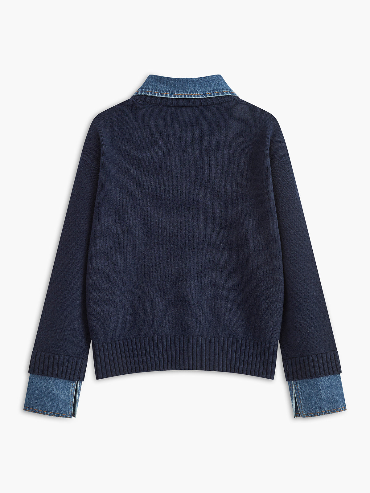 Camille | Denim-Collared Knit Sweater