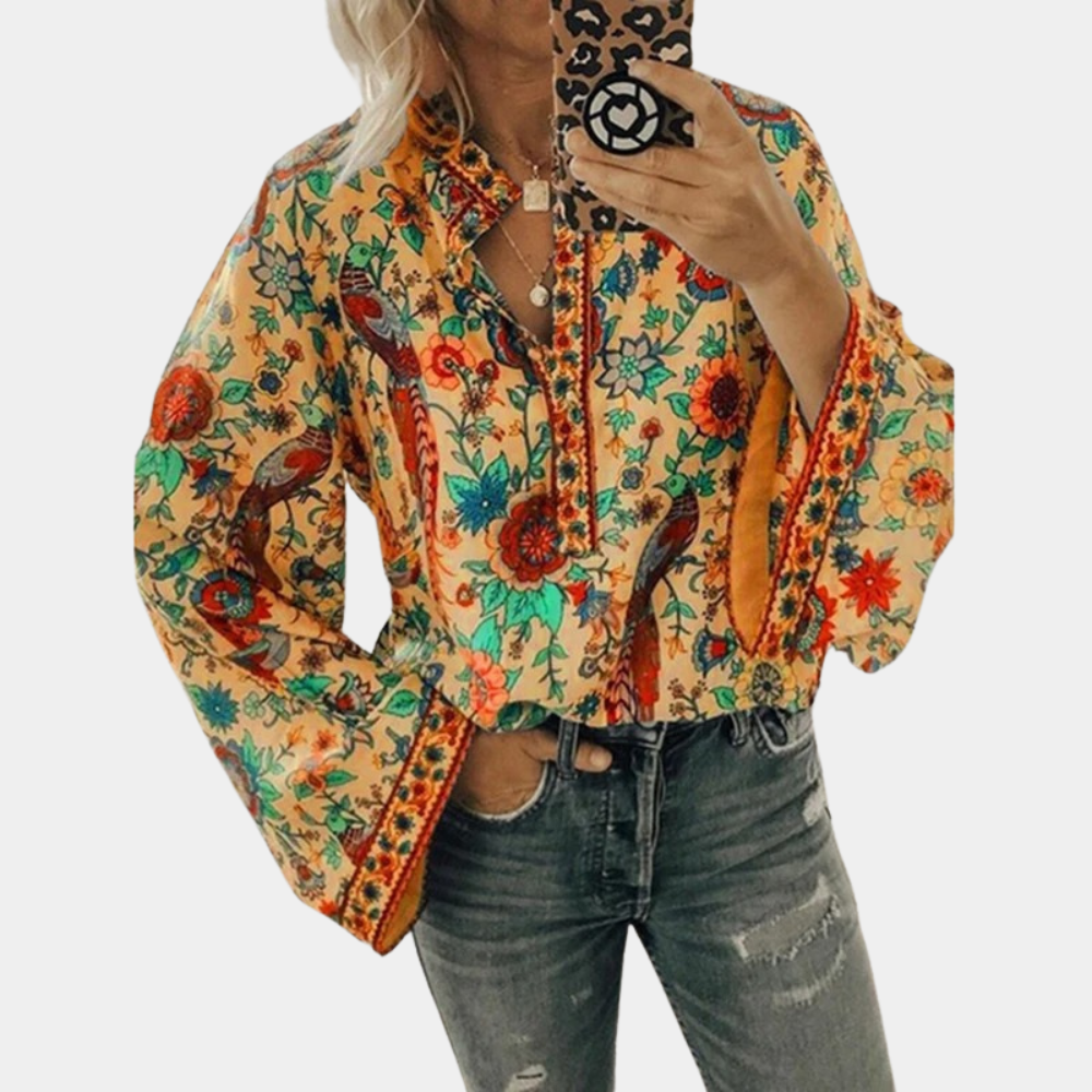 Halle - Flower Pattern Blouse