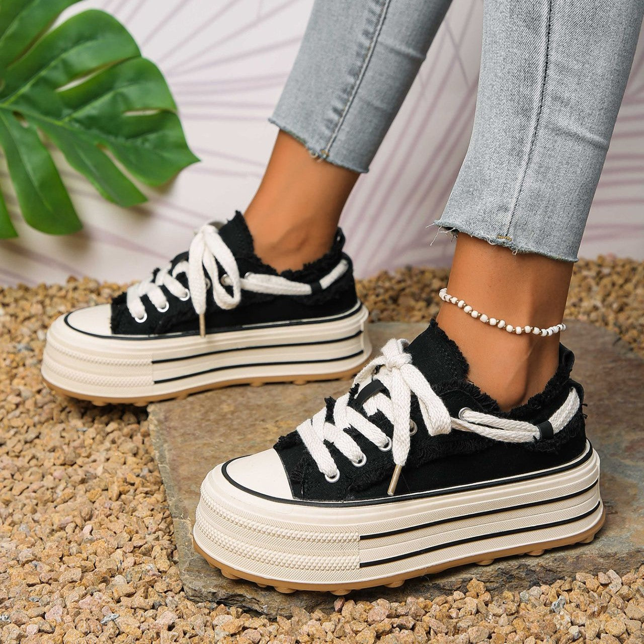 Luna West | Fringed Platform Sneaker