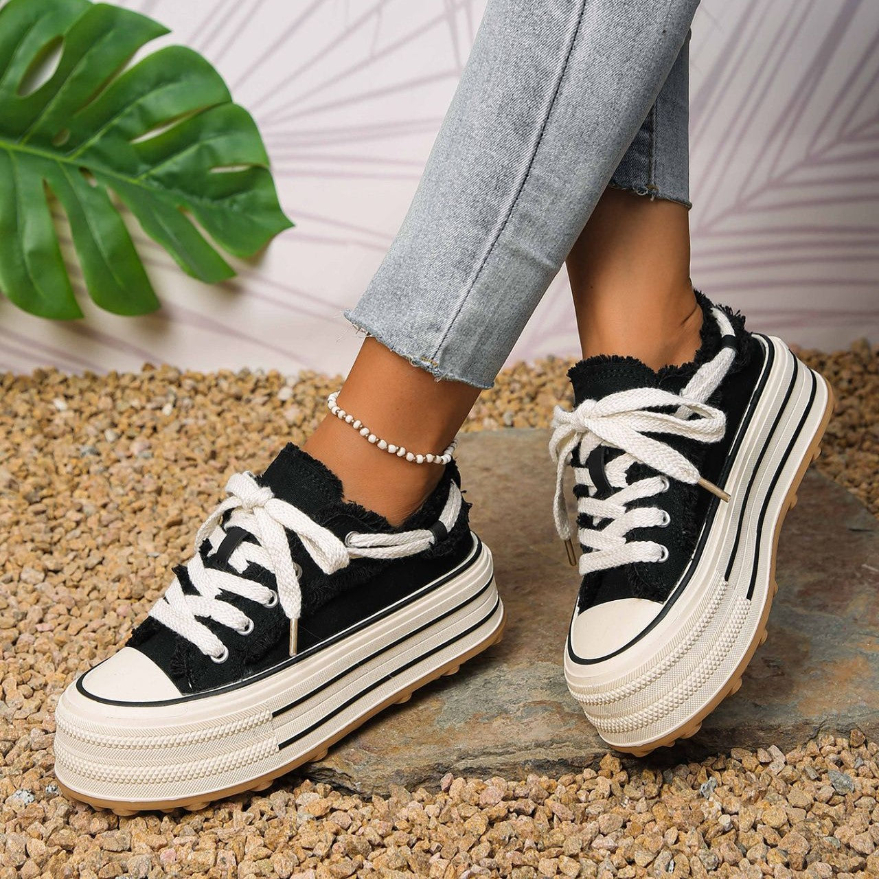 Luna West | Fringed Platform Sneaker
