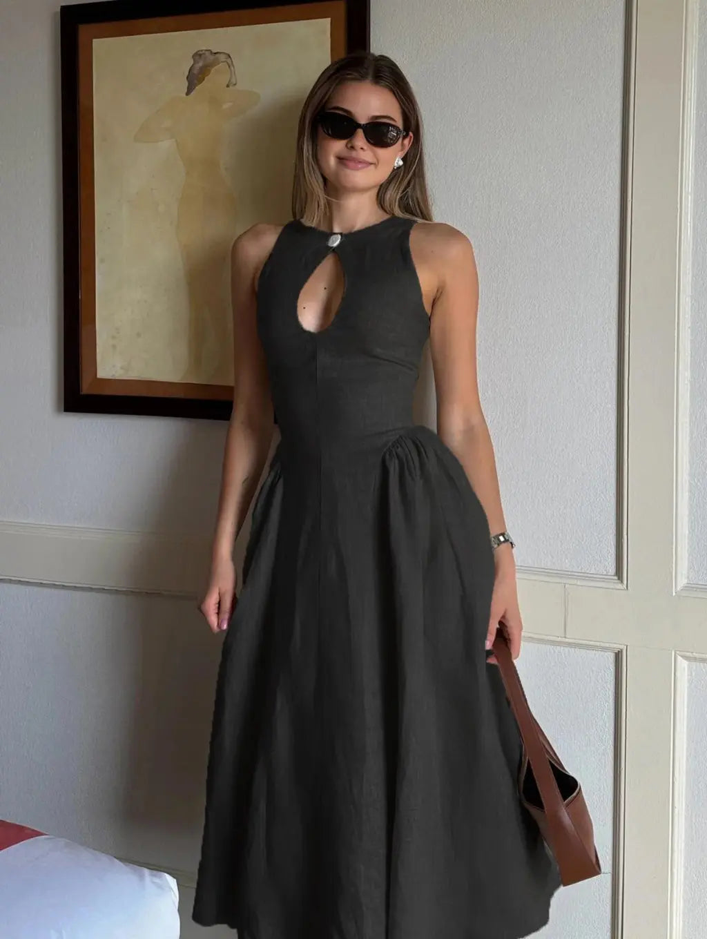 Solara – Linen Midi Dress