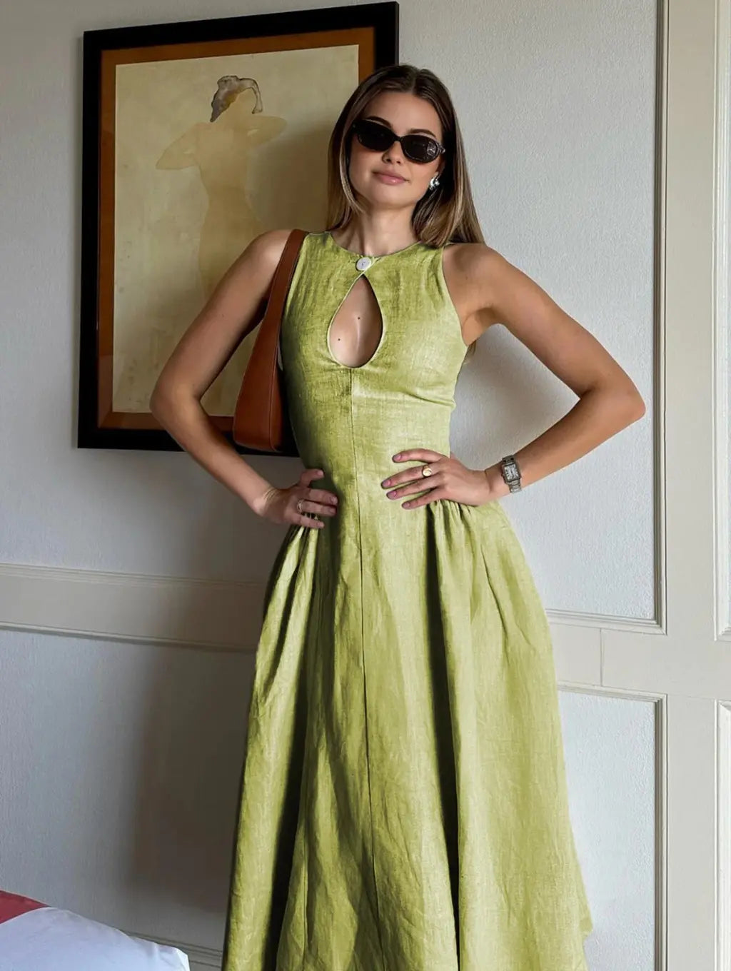 Solara – Linen Midi Dress