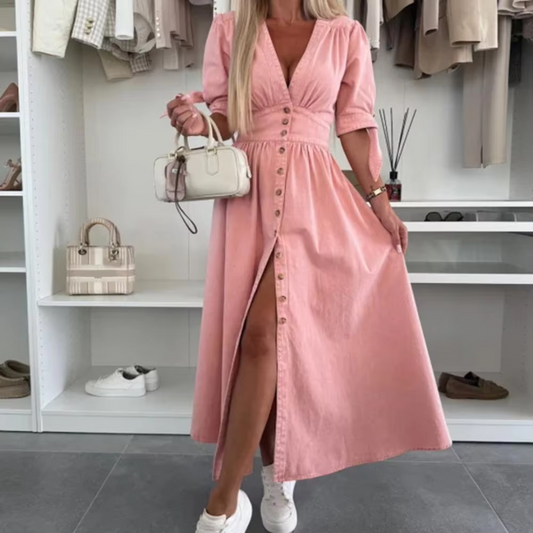 Eleanor | Bright Denim Dress