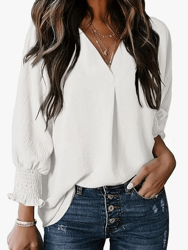 Talyra – Casual Oversized V-Neck Tunic Top