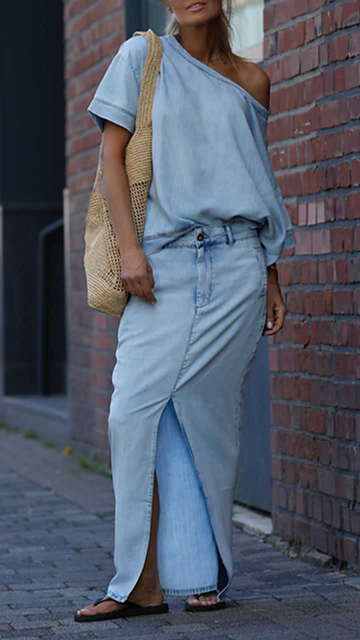 Camille | Off-Shoulder Top & A-Line Skirt Set
