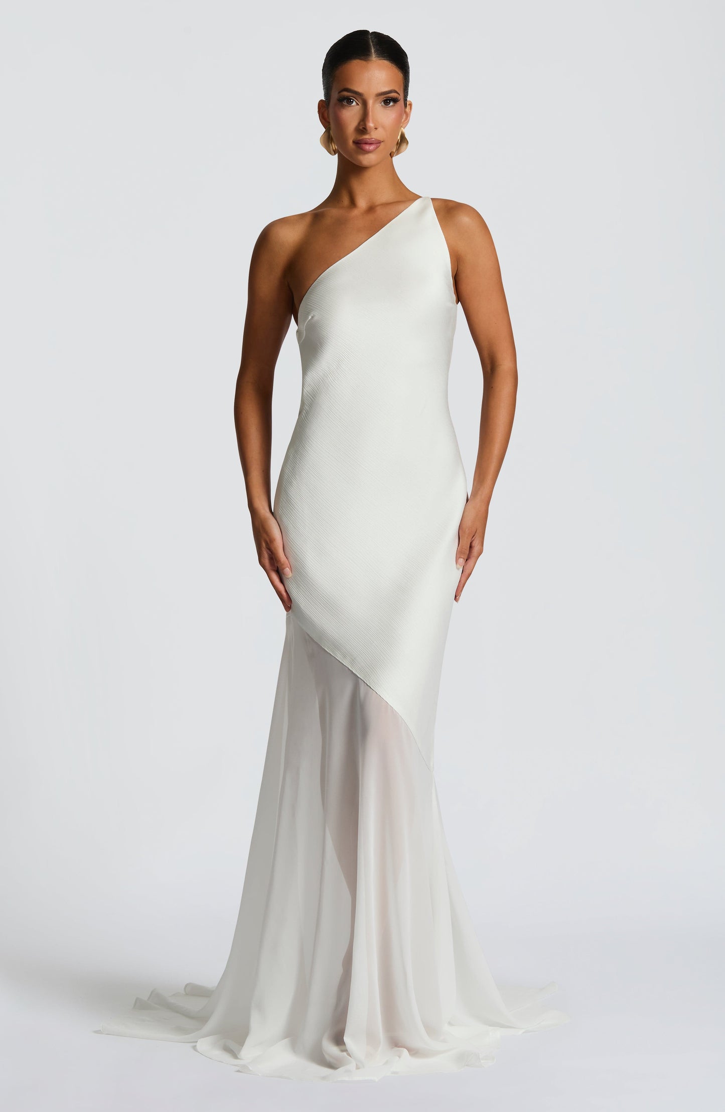 Vionna – One-Shoulder Mesh Gown