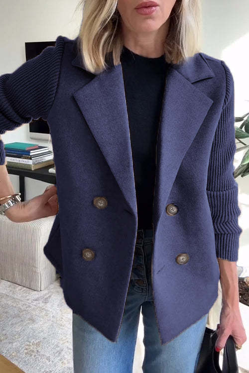 Alina | Radiant Sweater Blazer with Knitted Sleeves