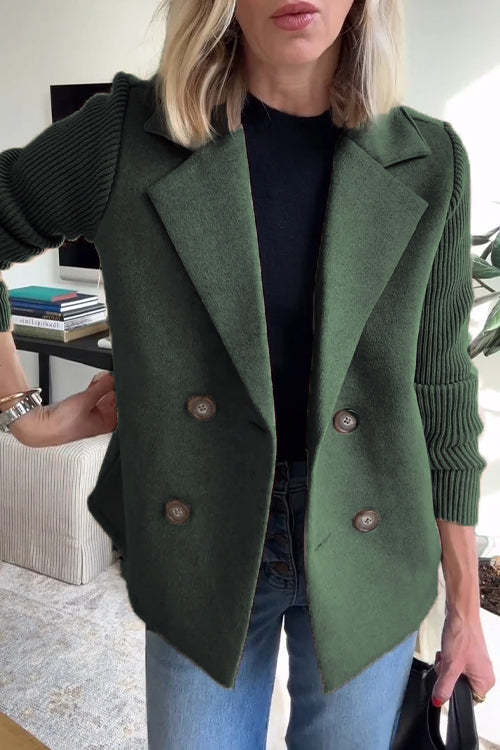 Alina | Radiant Sweater Blazer with Knitted Sleeves
