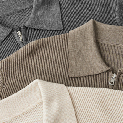 JAMES | Structured Wool Zip Sweater