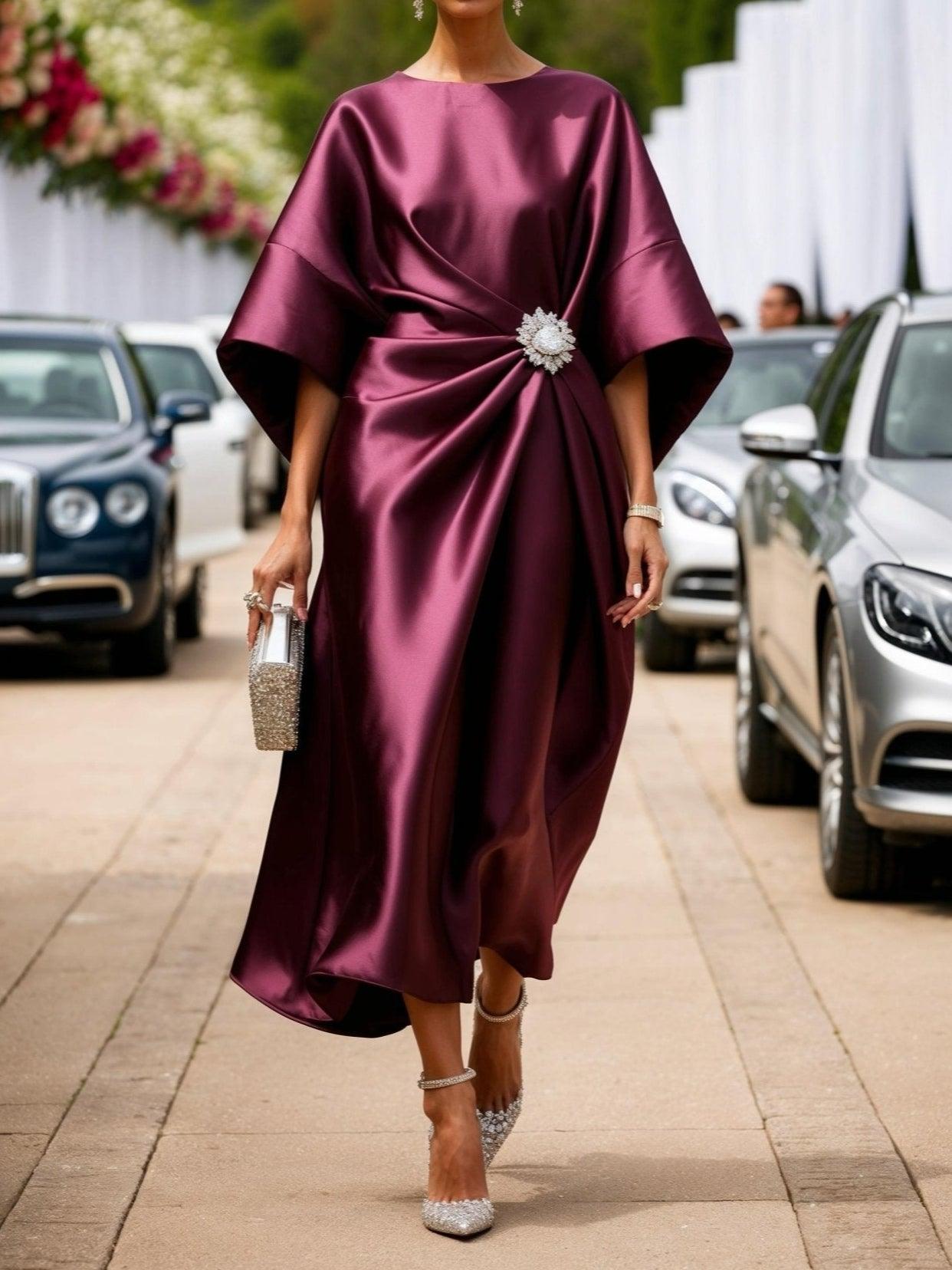 Odessa – Shiny Satin Long Dress
