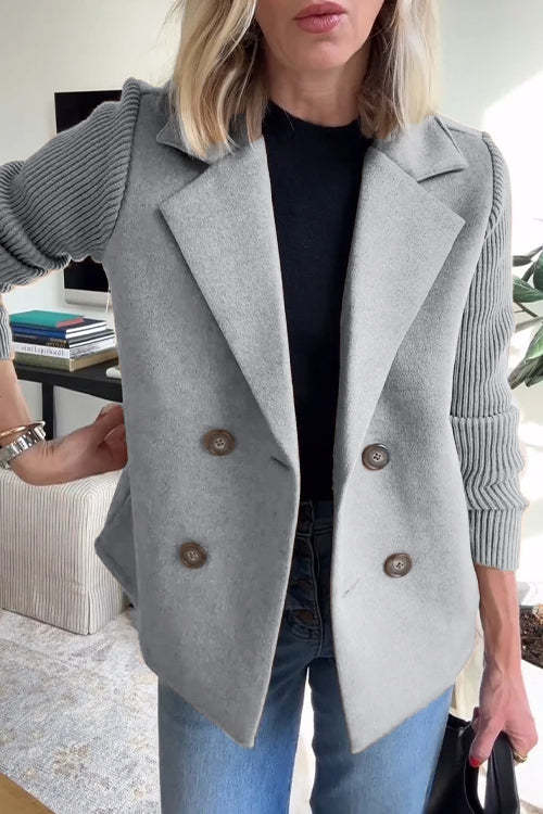 Alina | Radiant Sweater Blazer with Knitted Sleeves