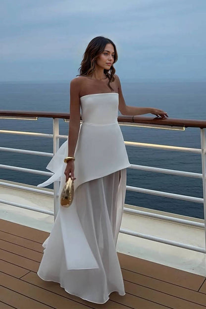 Isla  | Chic Spliced Tube Dress & Scarf Set