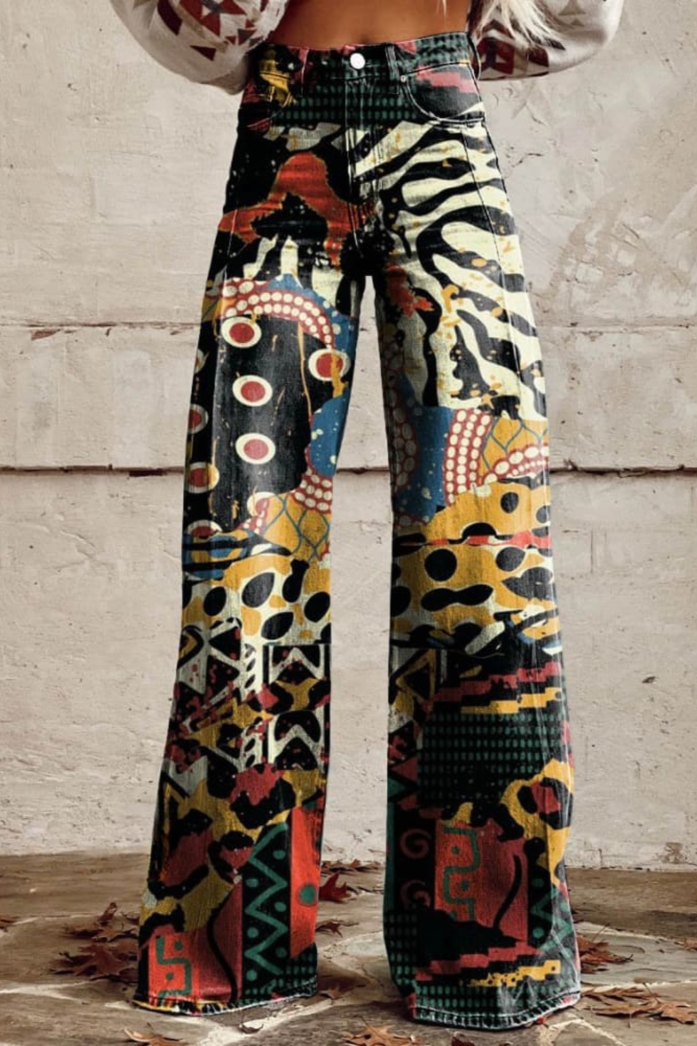 Ashley - Printed Wide-Leg Pants