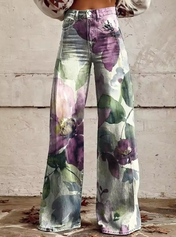 Ashley - Printed Wide-Leg Pants