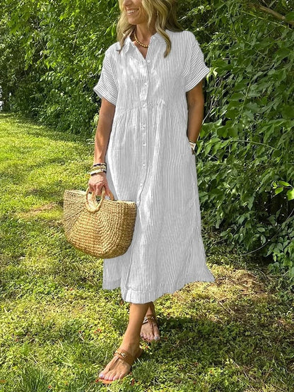 Marcelline – Striped Shirt Dress with Pockets