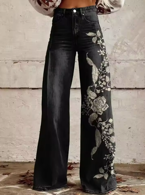 Ashley - Printed Wide-Leg Pants