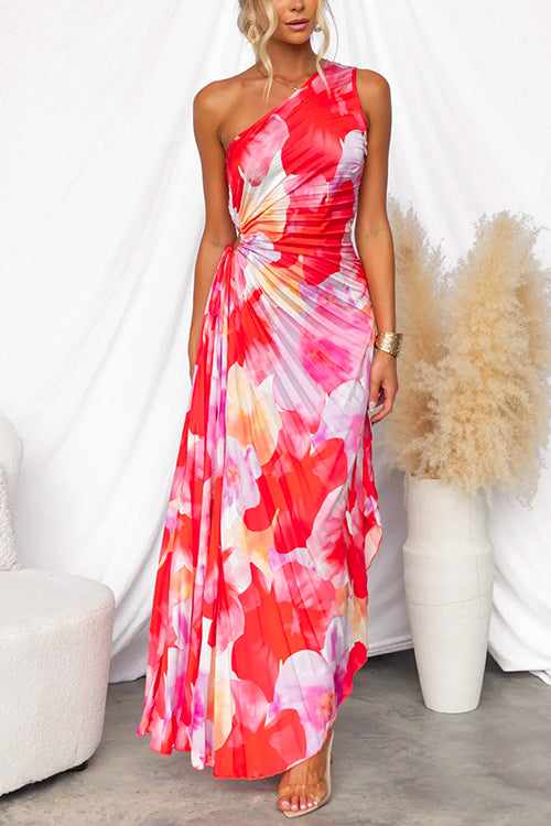 Adeline – Pleated One-Shoulder Summer Dress