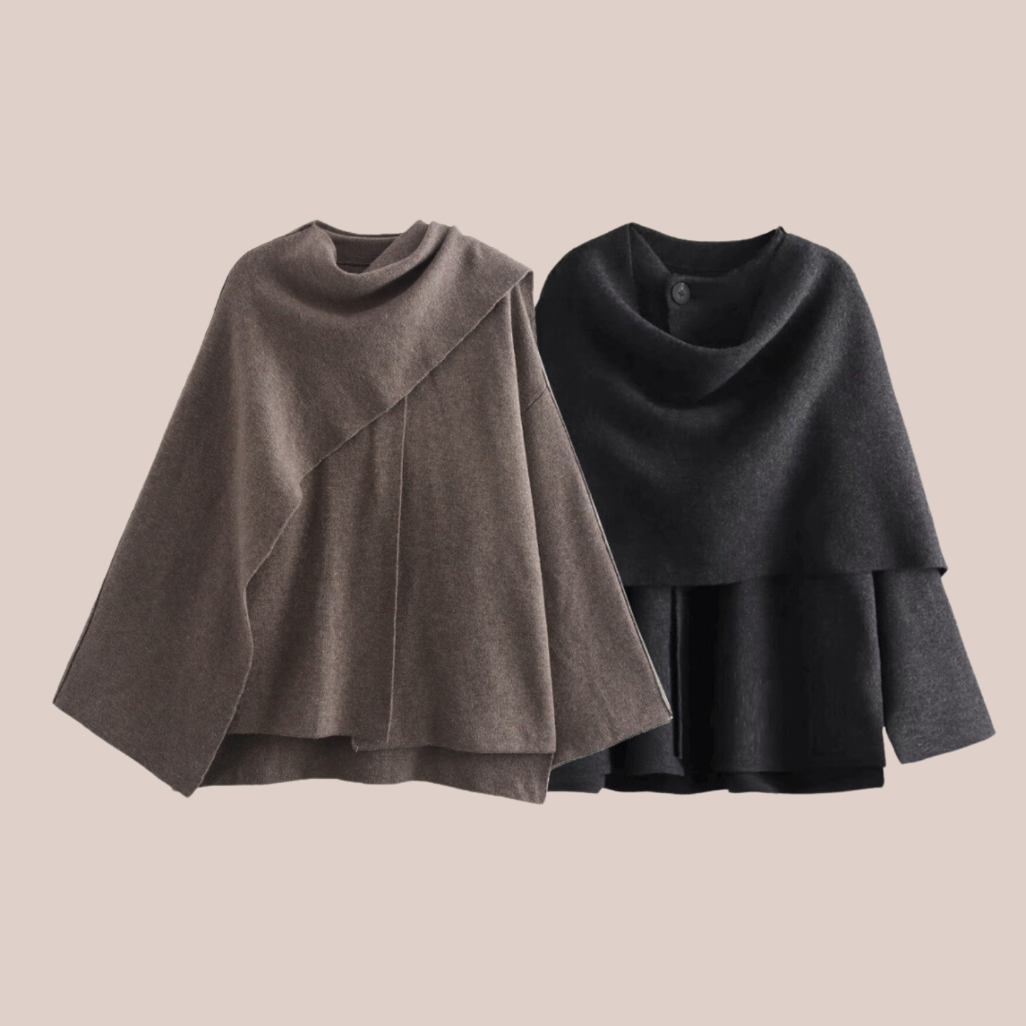 ELIF | Draped Cape Coat