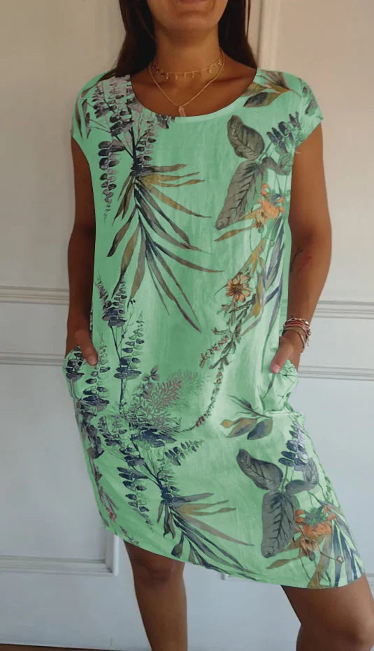 Lillian Hart | Cotton &amp; Linen Printed Dress