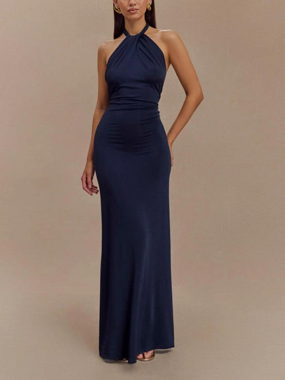 Selene – Slinky Halter Maxi Dress