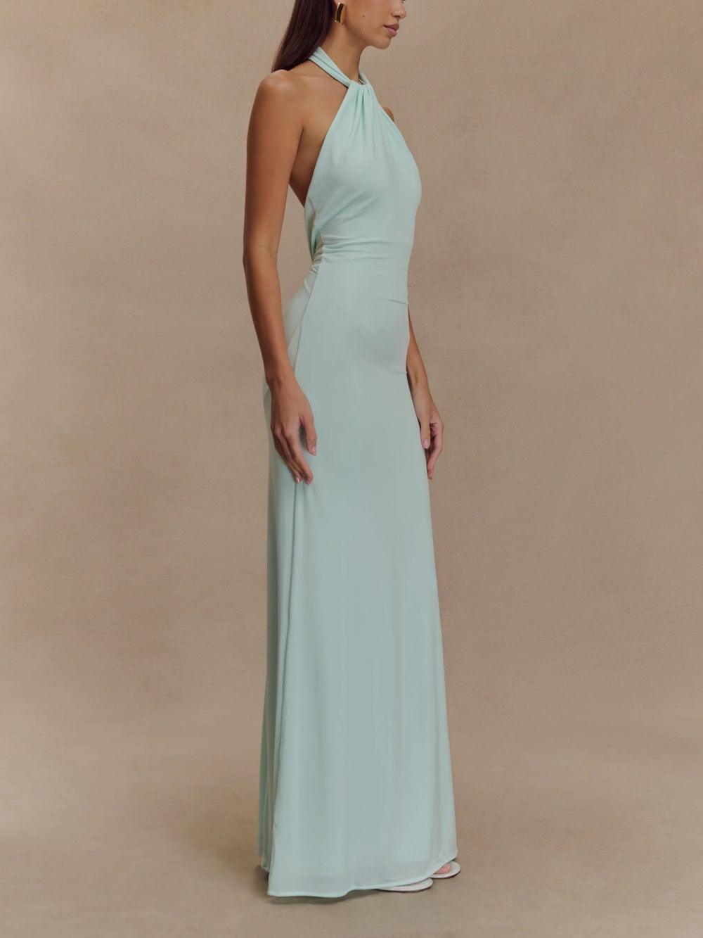 Selene – Slinky Halter Maxi Dress