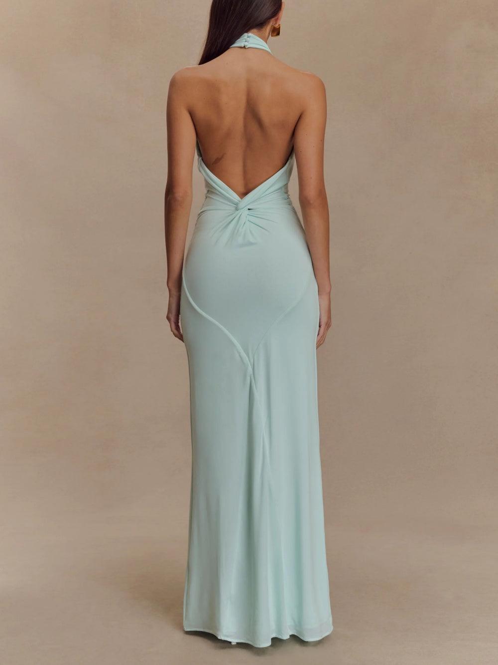 Selene – Slinky Halter Maxi Dress