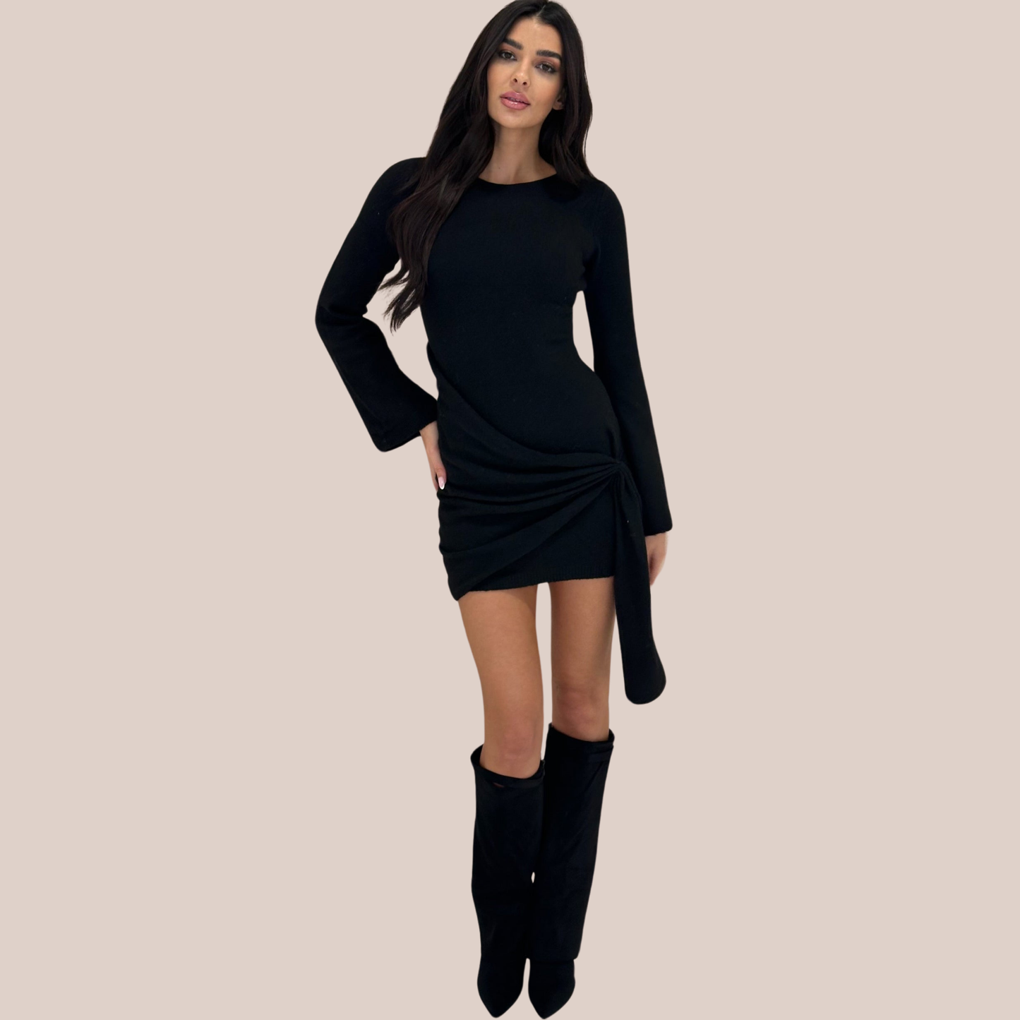 ALENA | Knitted Wrap Mini Dress