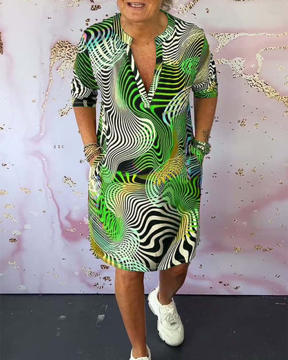 Ivy Bennett | Colorful V-Neck Dress