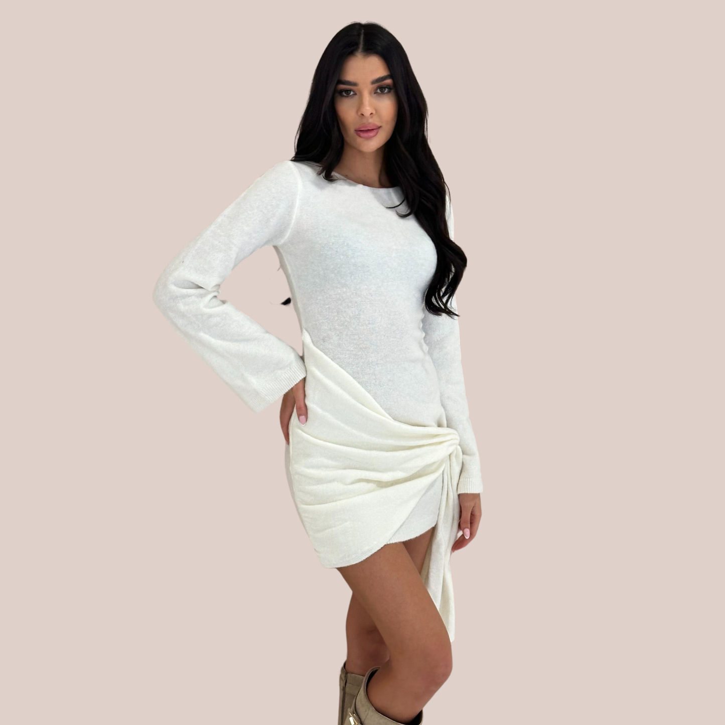 ALENA | Knitted Wrap Mini Dress