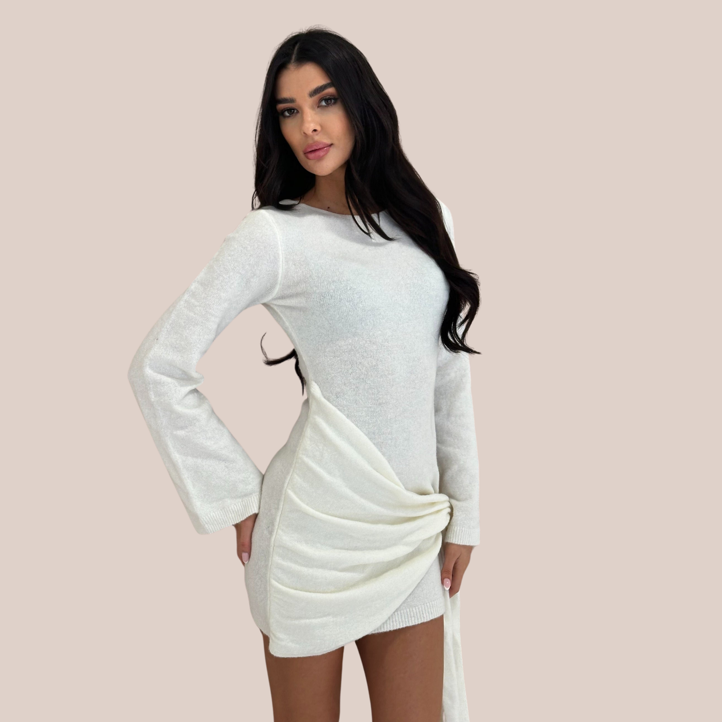 ALENA | Knitted Wrap Mini Dress