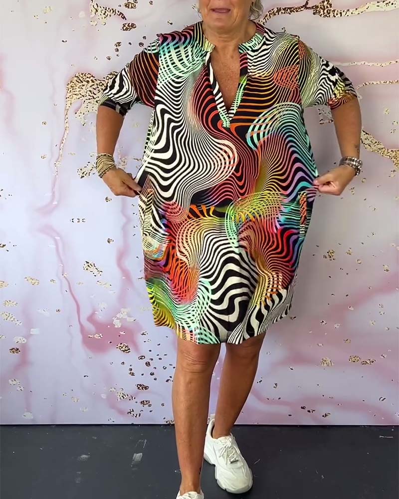 Ivy Bennett | Colorful V-Neck Dress