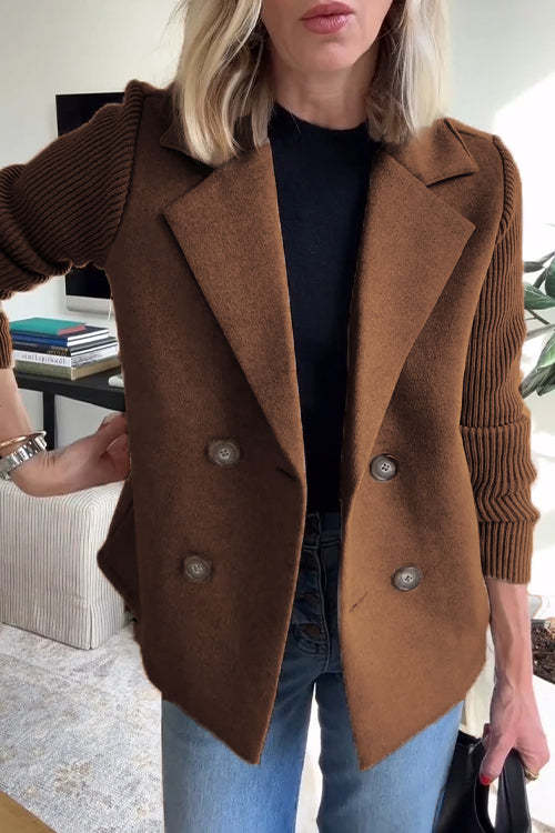 Alina | Radiant Sweater Blazer with Knitted Sleeves