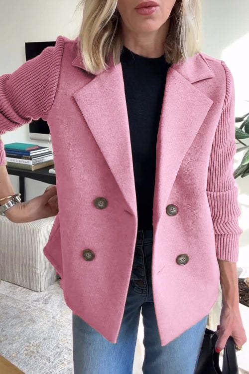 Alina | Radiant Sweater Blazer with Knitted Sleeves
