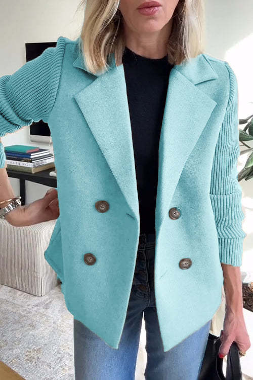 Alina | Radiant Sweater Blazer with Knitted Sleeves