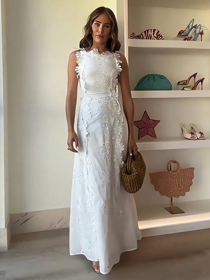 Seraphyne – Lace Tie-Strap Maxi Dress