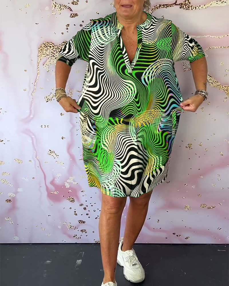 Ivy Bennett | Colorful V-Neck Dress